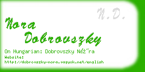 nora dobrovszky business card